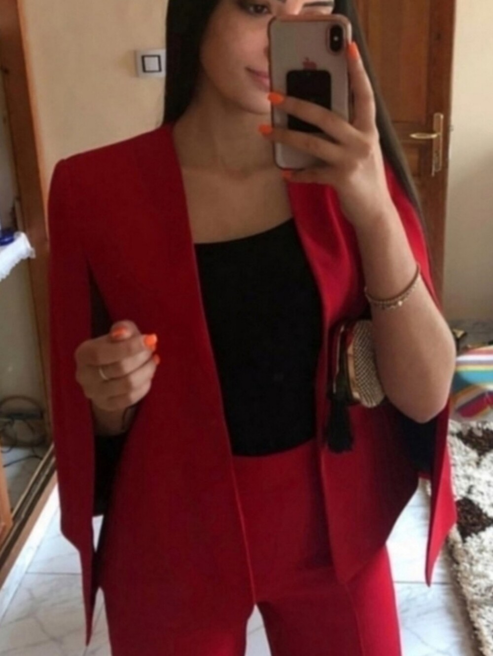 ZARA CAPE BLAZER JACKET RED SIZE S - Picture 3 of 16